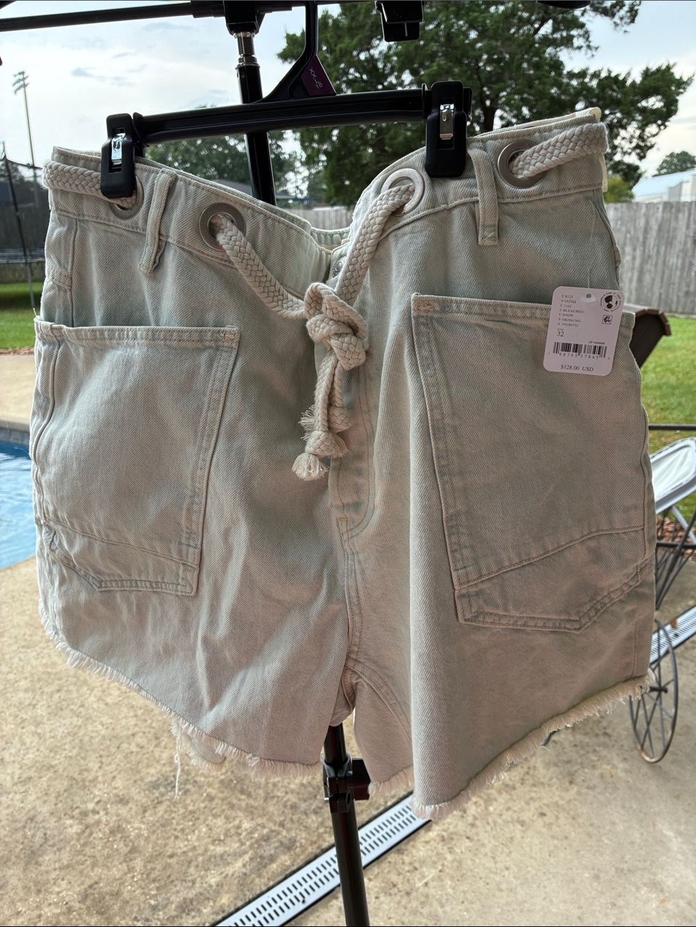 FP We The Free Bleached Moxie Drawstring Shorts NWT 32 - Picture 2 of 7